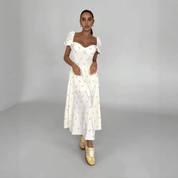 【2025春夏新作】小花柄パフスリーブコルセット風ロングワンピース - select store mirror me【2025春夏新作】小花柄パフスリーブコルセット風ロングワンピースselect store mirror meselect store mirror meS