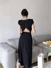 【2025春夏新作】バックオープンバックスリットワンピース - select store mirror me【2025春夏新作】バックオープンバックスリットワンピースselect store mirror meselect store mirror meブラックS