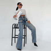 【2025春夏新作】美脚見えが叶う!サマーデニムワイドパンツ - select store mirror me【2025春夏新作】美脚見えが叶う!サマーデニムワイドパンツselect store mirror meselect store mirror meS