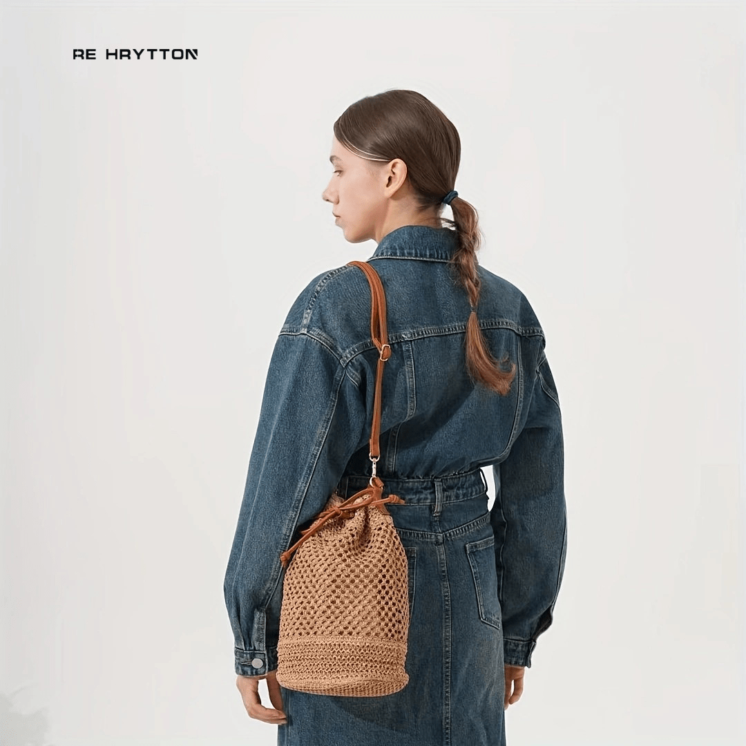 【2025春夏新作】ドロストクロシェかごバッグ【2色展開】 - select store mirror me【2025春夏新作】ドロストクロシェかごバッグ【2色展開】select store mirror meselect store mirror meカーキ