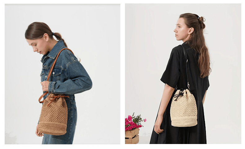 【2025春夏新作】ドロストクロシェかごバッグ【2色展開】 - select store mirror me【2025春夏新作】ドロストクロシェかごバッグ【2色展開】select store mirror meselect store mirror meオフホワイト