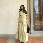 【2025春夏新作】パッチワークプリーツマキシドレス【2色展開】 - select store mirror me【2025春夏新作】パッチワークプリーツマキシドレス【2色展開】select store mirror meselect store mirror meグリーンS