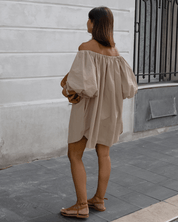 【2025春夏新作】2wayオフショルバルーンスリーブワンピース - select store mirror me【2025春夏新作】2wayオフショルバルーンスリーブワンピースselect store mirror meselect store mirror meベージュS