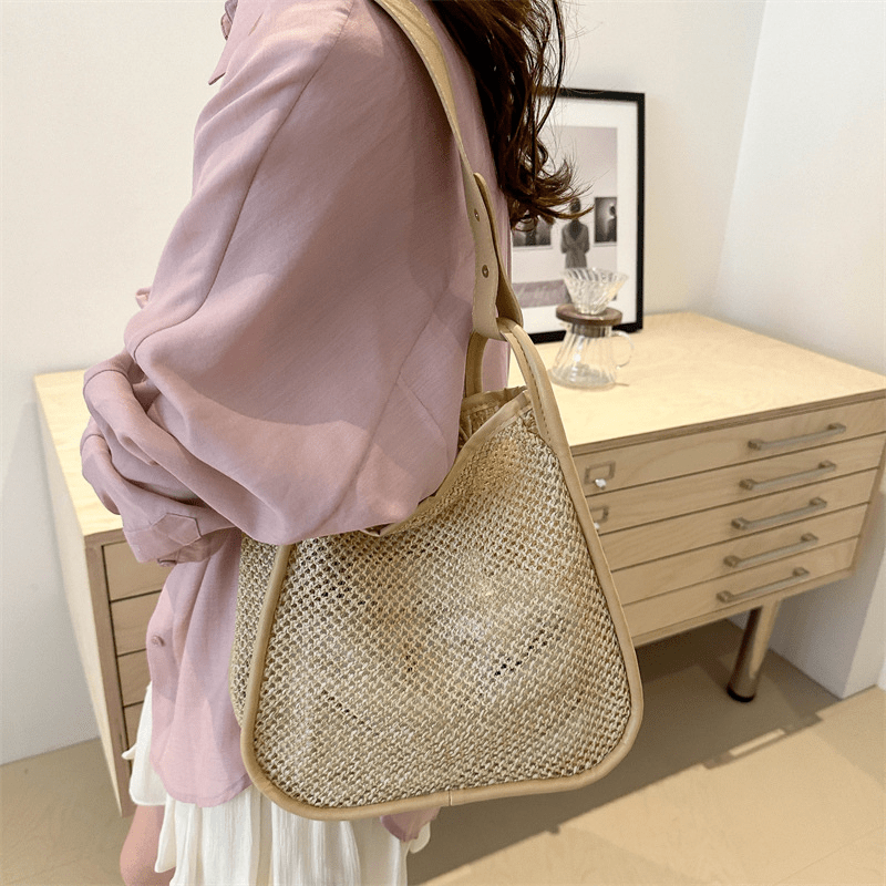 【2025春夏新作】カゴ編みレザーライクハンドルバッグ【3色展開】 - select store mirror me【2025春夏新作】カゴ編みレザーライクハンドルバッグ【3色展開】select store mirror meselect store mirror meカーキ