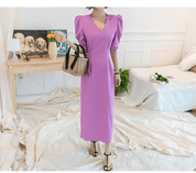 【2025春夏新作】Vネックパフスリーブタイトワンピース - select store mirror me【2025春夏新作】Vネックパフスリーブタイトワンピースselect store mirror meselect store mirror meS