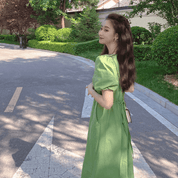 【2025春夏新作】ナチュラルフェミニンVネックワンピース - select store mirror me【2025春夏新作】ナチュラルフェミニンVネックワンピースselect store mirror meselect store mirror meS