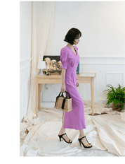 【2025春夏新作】Vネックパフスリーブタイトワンピース - select store mirror me【2025春夏新作】Vネックパフスリーブタイトワンピースselect store mirror meselect store mirror meS