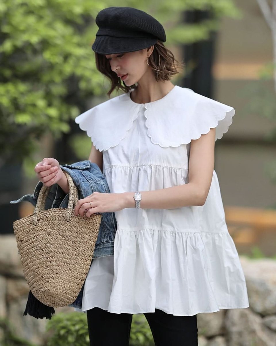 【動画あり】スカラップ襟フリルホワイトトップス - select store mirror me【動画あり】スカラップ襟フリルホワイトトップス203503375mirror meselect store mirror me203503375S