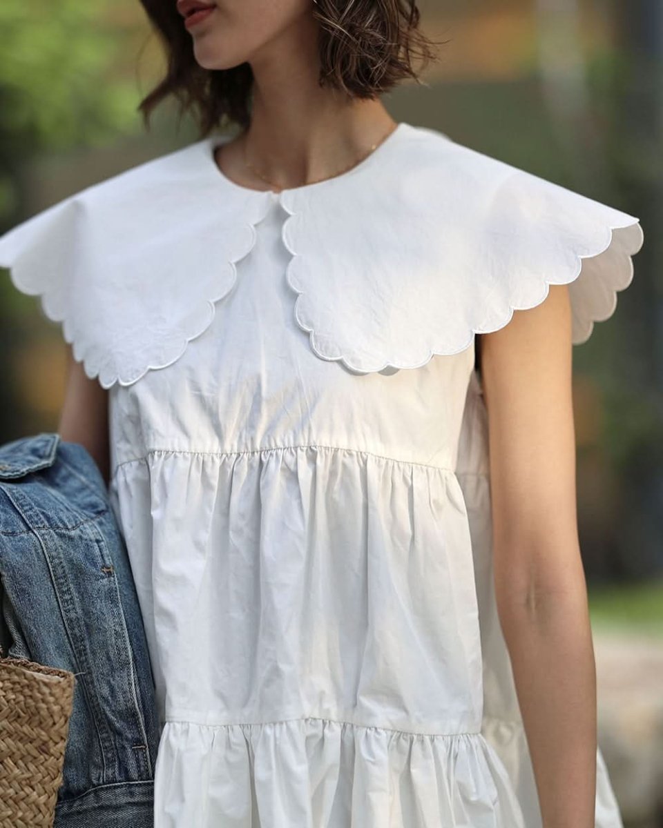 【動画あり】スカラップ襟フリルホワイトトップス - select store mirror me【動画あり】スカラップ襟フリルホワイトトップス203503375mirror meselect store mirror me203503375S