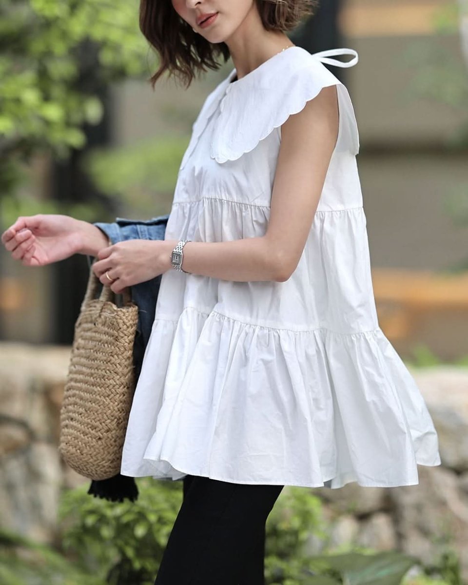 【動画あり】スカラップ襟フリルホワイトトップス - select store mirror me【動画あり】スカラップ襟フリルホワイトトップス203503375mirror meselect store mirror me203503375S