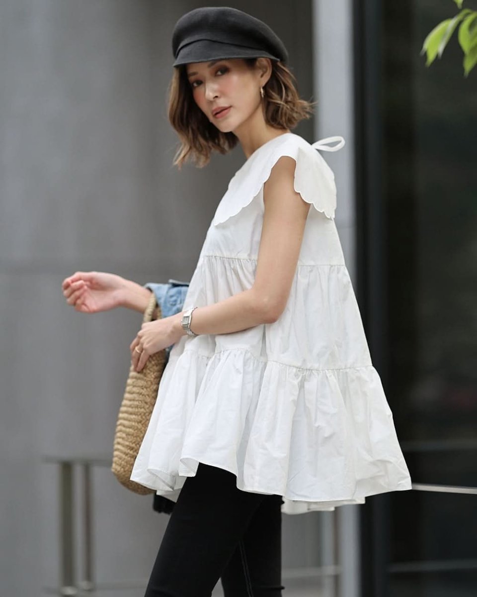 【動画あり】スカラップ襟フリルホワイトトップス - select store mirror me【動画あり】スカラップ襟フリルホワイトトップス203503375mirror meselect store mirror me203503375S