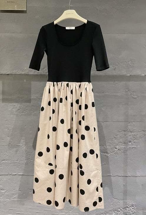 【動画あり】ドット柄切り替えベージュワンピース - select store mirror me【動画あり】ドット柄切り替えベージュワンピース204007419mirror meselect store mirror me204007419S