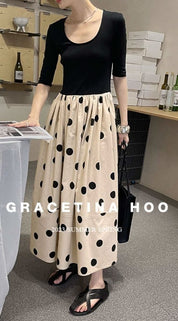 【動画あり】ドット柄切り替えベージュワンピース - select store mirror me【動画あり】ドット柄切り替えベージュワンピース204007419mirror meselect store mirror me204007419S