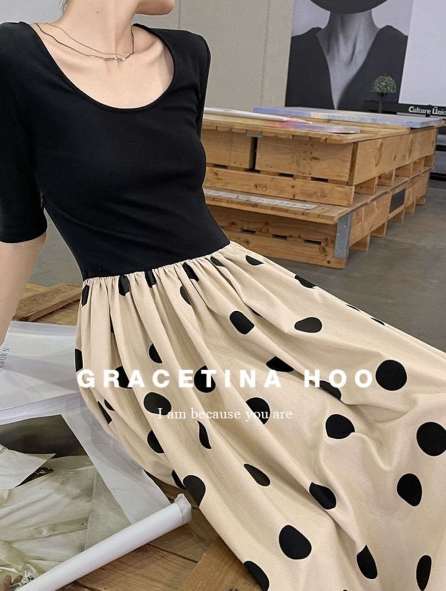 【動画あり】ドット柄切り替えベージュワンピース - select store mirror me【動画あり】ドット柄切り替えベージュワンピース204007419mirror meselect store mirror me204007419S