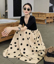 【動画あり】ドット柄切り替えベージュワンピース - select store mirror me【動画あり】ドット柄切り替えベージュワンピース204007419mirror meselect store mirror me204007419S