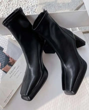 【動画あり】美ラインヒールシンプルショートブーツ 2色&2種展開 mirror me