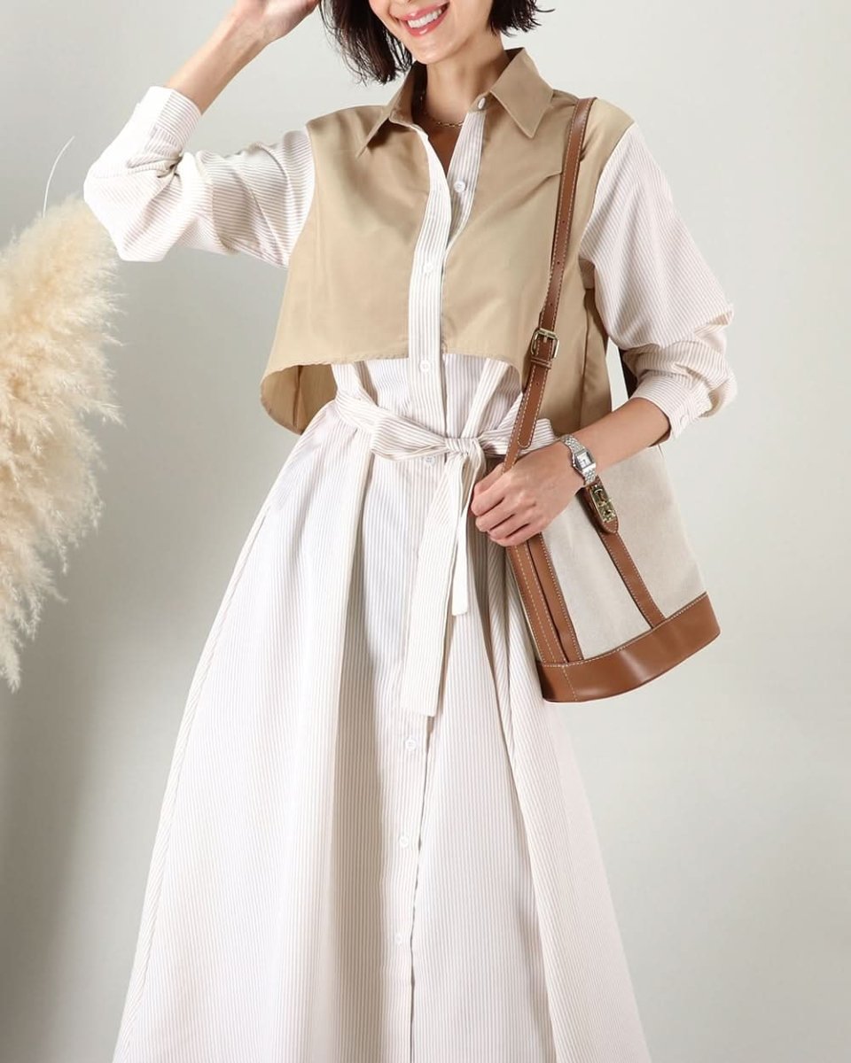 トレンチモチーフウエストベルトシャツワンピース - select store mirror meトレンチモチーフウエストベルトシャツワンピース238772352mirror meselect store mirror me238772352S