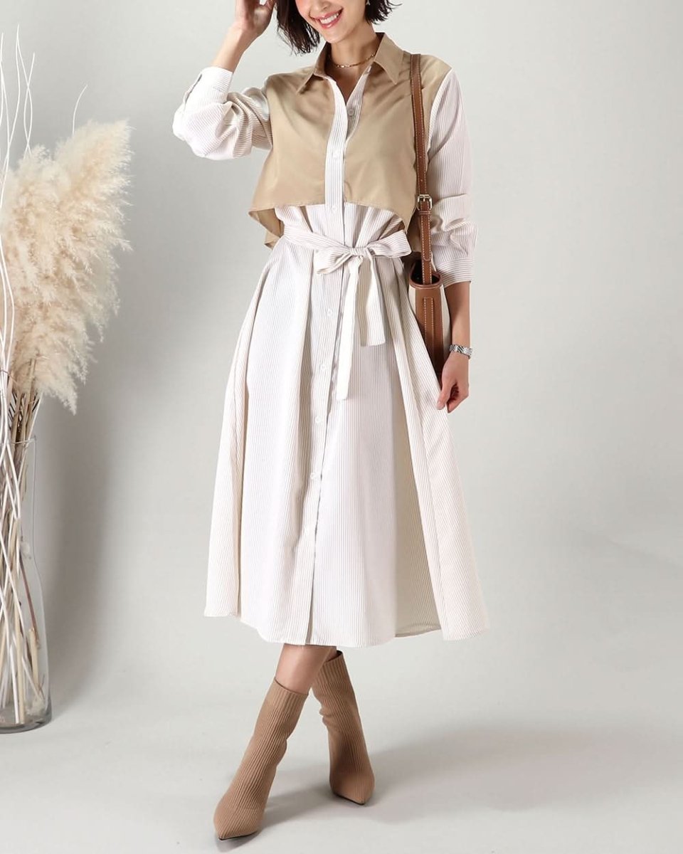 トレンチモチーフウエストベルトシャツワンピース - select store mirror meトレンチモチーフウエストベルトシャツワンピース238772352mirror meselect store mirror me238772352S