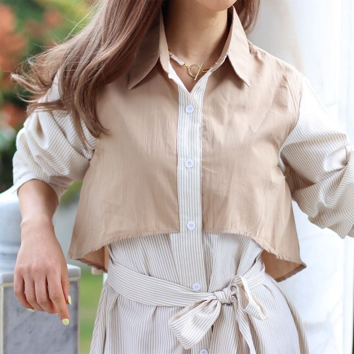 トレンチモチーフウエストベルトシャツワンピース - select store mirror meトレンチモチーフウエストベルトシャツワンピース238772352mirror meselect store mirror me238772352S