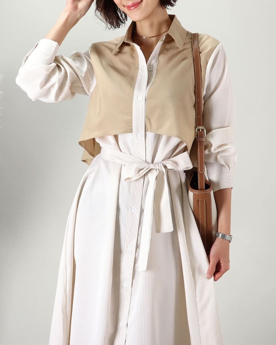 トレンチモチーフウエストベルトシャツワンピース - select store mirror meトレンチモチーフウエストベルトシャツワンピース238772352mirror meselect store mirror me238772352S