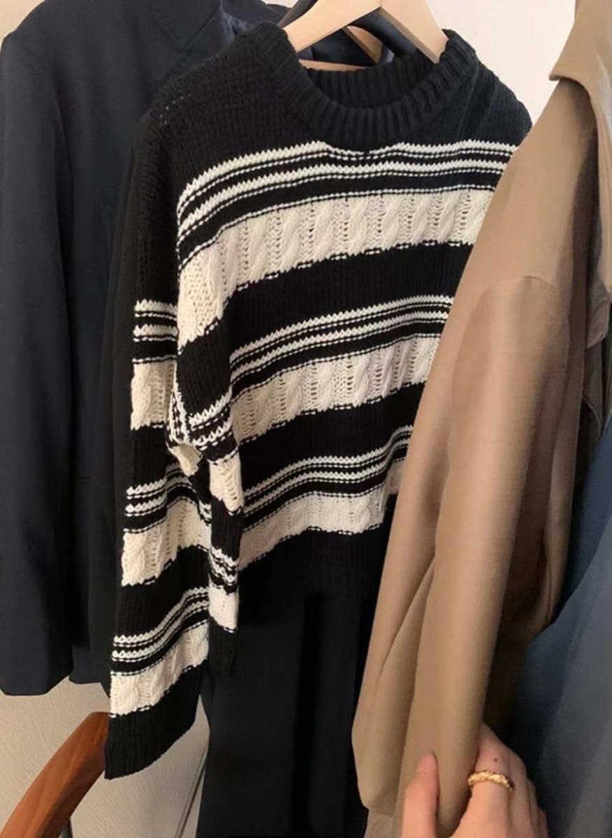 【高品質ウール25%】【動画あり】REMIXボーダーニットセーター - select store mirror me【高品質ウール25%】【動画あり】REMIXボーダーニットセーターmirror meselect store mirror meフリーサイズ