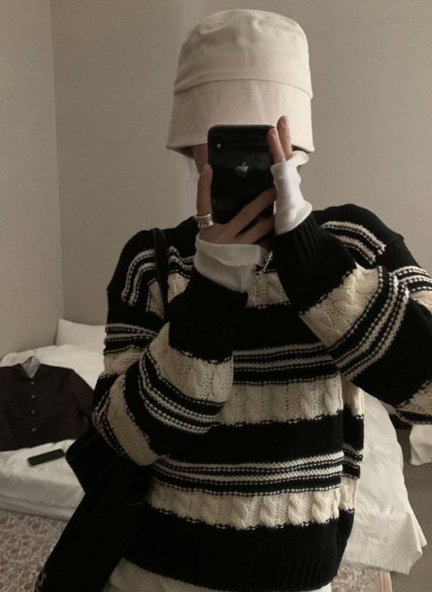 【高品質ウール25%】【動画あり】REMIXボーダーニットセーター - select store mirror me【高品質ウール25%】【動画あり】REMIXボーダーニットセーターmirror meselect store mirror meフリーサイズ