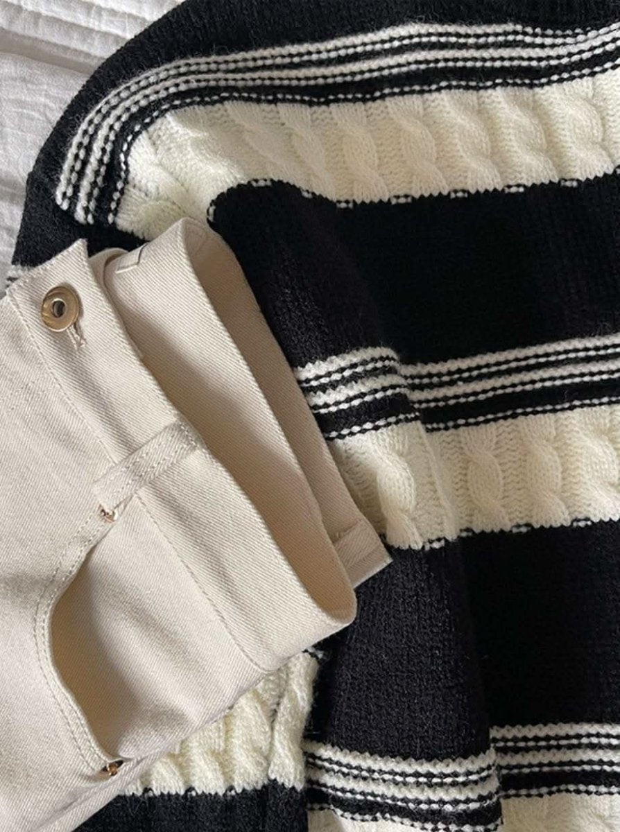 【高品質ウール25%】【動画あり】REMIXボーダーニットセーター - select store mirror me【高品質ウール25%】【動画あり】REMIXボーダーニットセーターmirror meselect store mirror meフリーサイズ