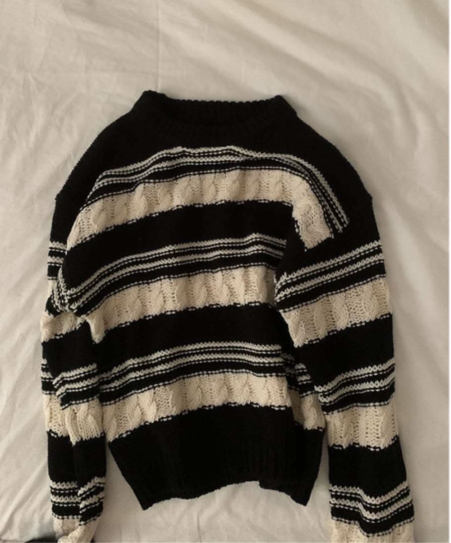 【高品質ウール25%】【動画あり】REMIXボーダーニットセーター - select store mirror me【高品質ウール25%】【動画あり】REMIXボーダーニットセーターmirror meselect store mirror meフリーサイズ