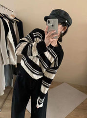 【高品質ウール25%】【動画あり】REMIXボーダーニットセーター - select store mirror me【高品質ウール25%】【動画あり】REMIXボーダーニットセーターmirror meselect store mirror meフリーサイズ