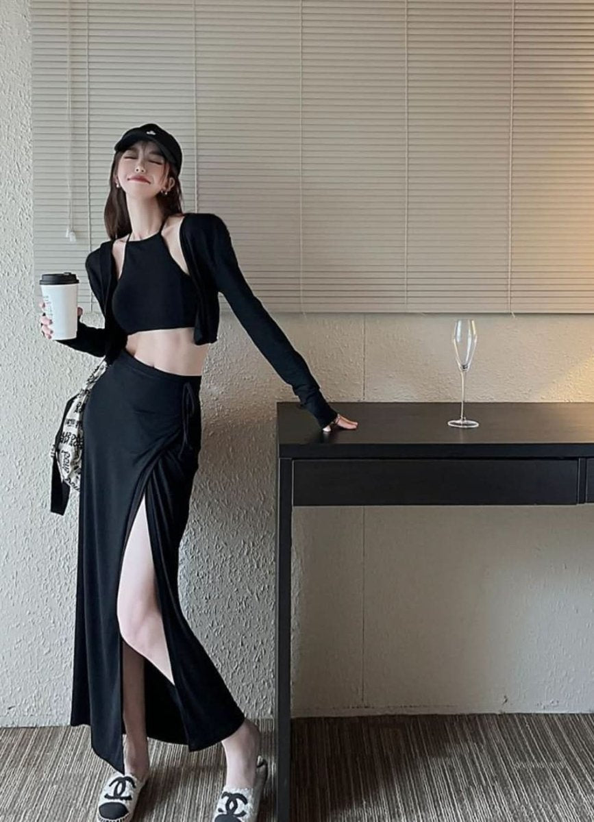 ホルターネックスリットスカート3点セット 2色展開 - select store mirror meホルターネックスリットスカート3点セット 2色展開190129793mirror meselect store mirror me190129793カーキS