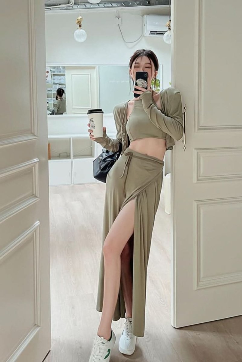 ホルターネックスリットスカート3点セット 2色展開 - select store mirror meホルターネックスリットスカート3点セット 2色展開190129793mirror meselect store mirror me190129793カーキS