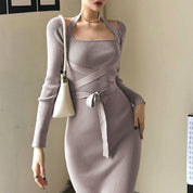 ウエストクロスリボンタイトニットワンピース 3色展開 - select store mirror meウエストクロスリボンタイトニットワンピース 3色展開107391944mirror meselect store mirror me107391944グレージュ S