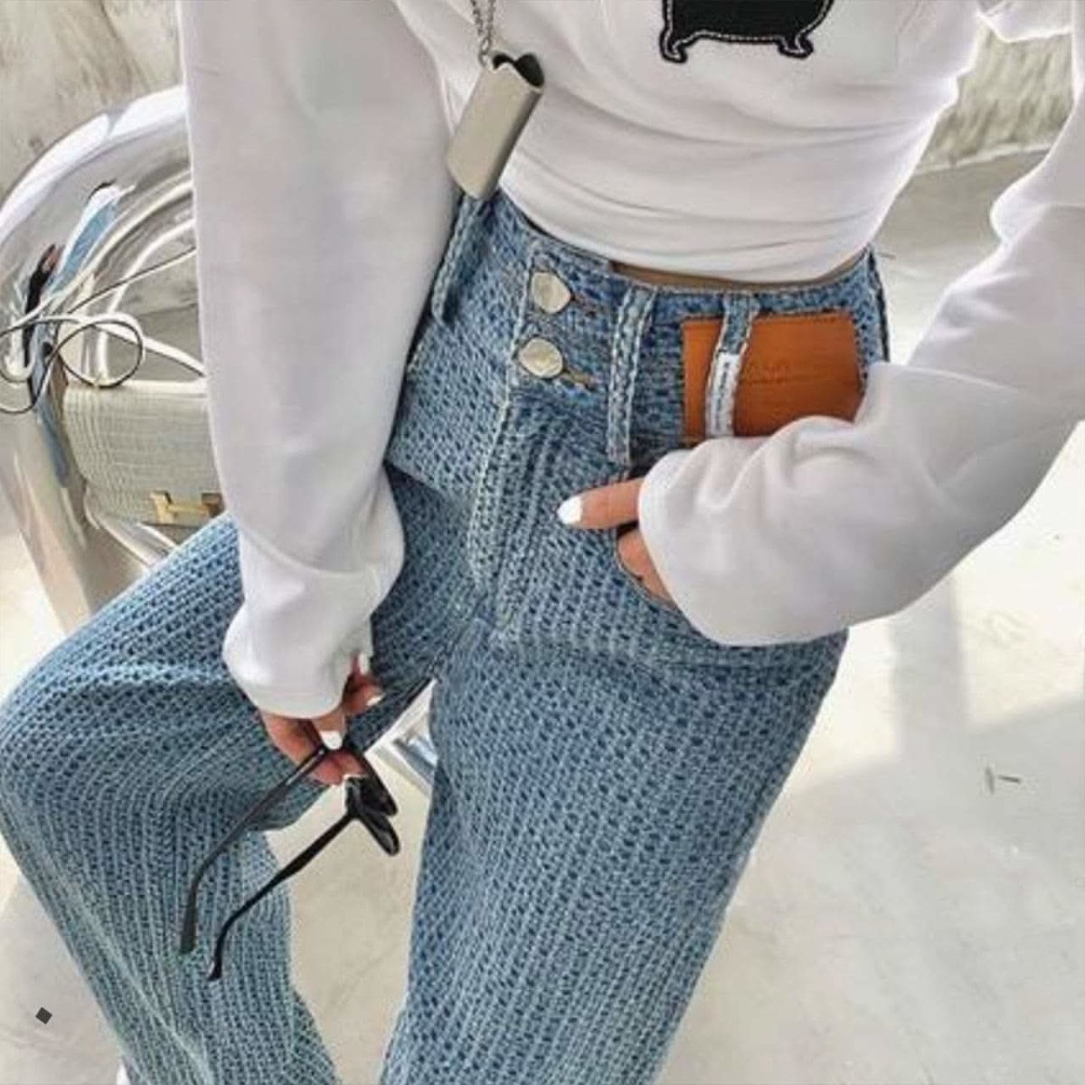 デザインワッフル生地ワイドレッグハイウエストパンツ 3色展開 - select store mirror meデザインワッフル生地ワイドレッグハイウエストパンツ 3色展開125217964mirror meselect store mirror me125217964ライトブルー S