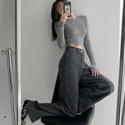 デザインワッフル生地ワイドレッグハイウエストパンツ 3色展開 - select store mirror meデザインワッフル生地ワイドレッグハイウエストパンツ 3色展開125217964mirror meselect store mirror me125217964ライトブルー S