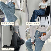 デザインワッフル生地ワイドレッグハイウエストパンツ 3色展開 - select store mirror meデザインワッフル生地ワイドレッグハイウエストパンツ 3色展開125217964mirror meselect store mirror me125217964ライトブルー S