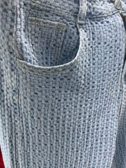 デザインワッフル生地ワイドレッグハイウエストパンツ 3色展開 - select store mirror meデザインワッフル生地ワイドレッグハイウエストパンツ 3色展開125217964mirror meselect store mirror me125217964ライトブルー S