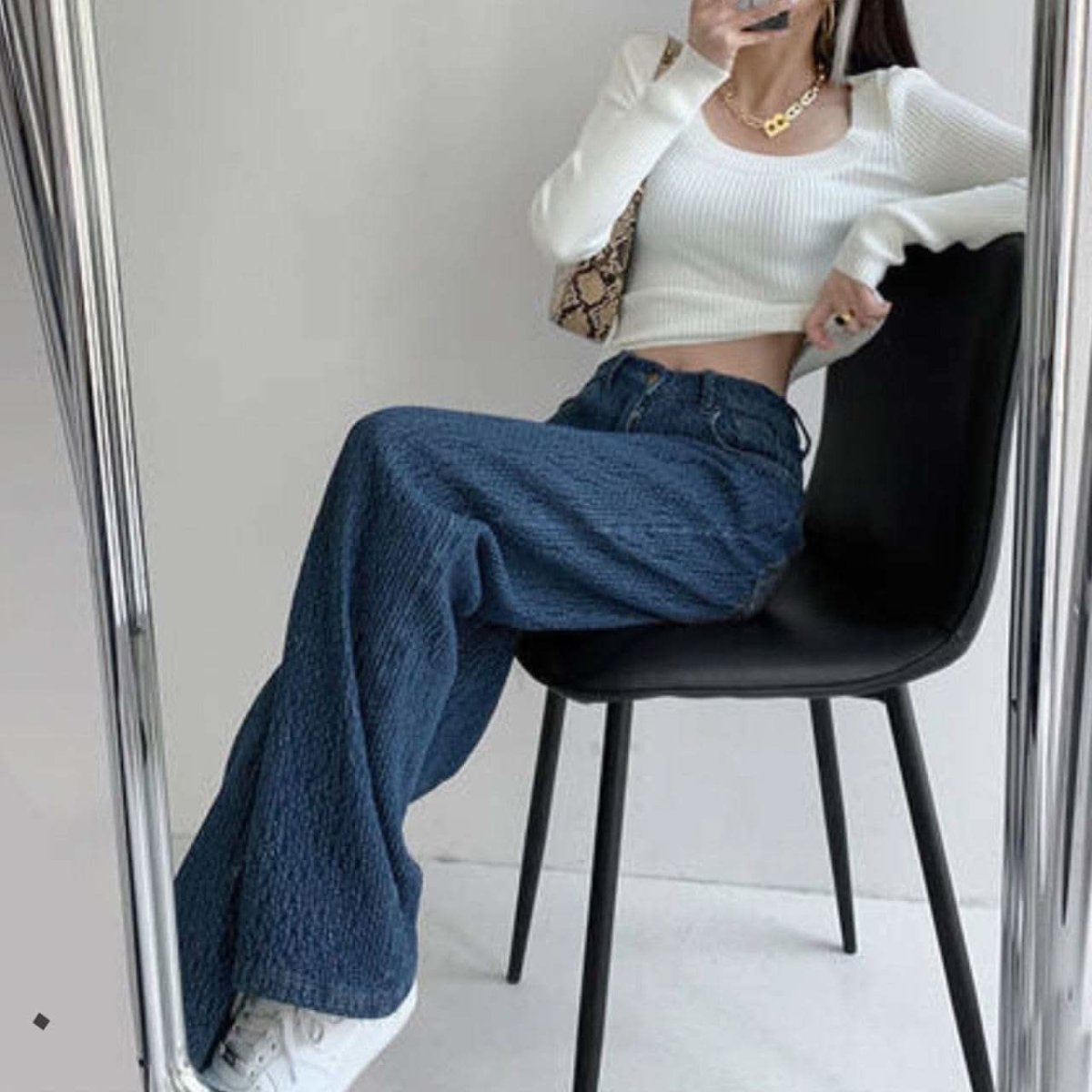 デザインワッフル生地ワイドレッグハイウエストパンツ 3色展開 - select store mirror meデザインワッフル生地ワイドレッグハイウエストパンツ 3色展開125217964mirror meselect store mirror me125217964ライトブルー S