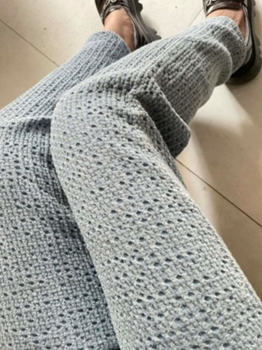 デザインワッフル生地ワイドレッグハイウエストパンツ 3色展開 - select store mirror meデザインワッフル生地ワイドレッグハイウエストパンツ 3色展開125217964mirror meselect store mirror me125217964ライトブルー S