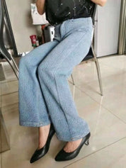 デザインワッフル生地ワイドレッグハイウエストパンツ 3色展開 - select store mirror meデザインワッフル生地ワイドレッグハイウエストパンツ 3色展開125217964mirror meselect store mirror me125217964ライトブルー S