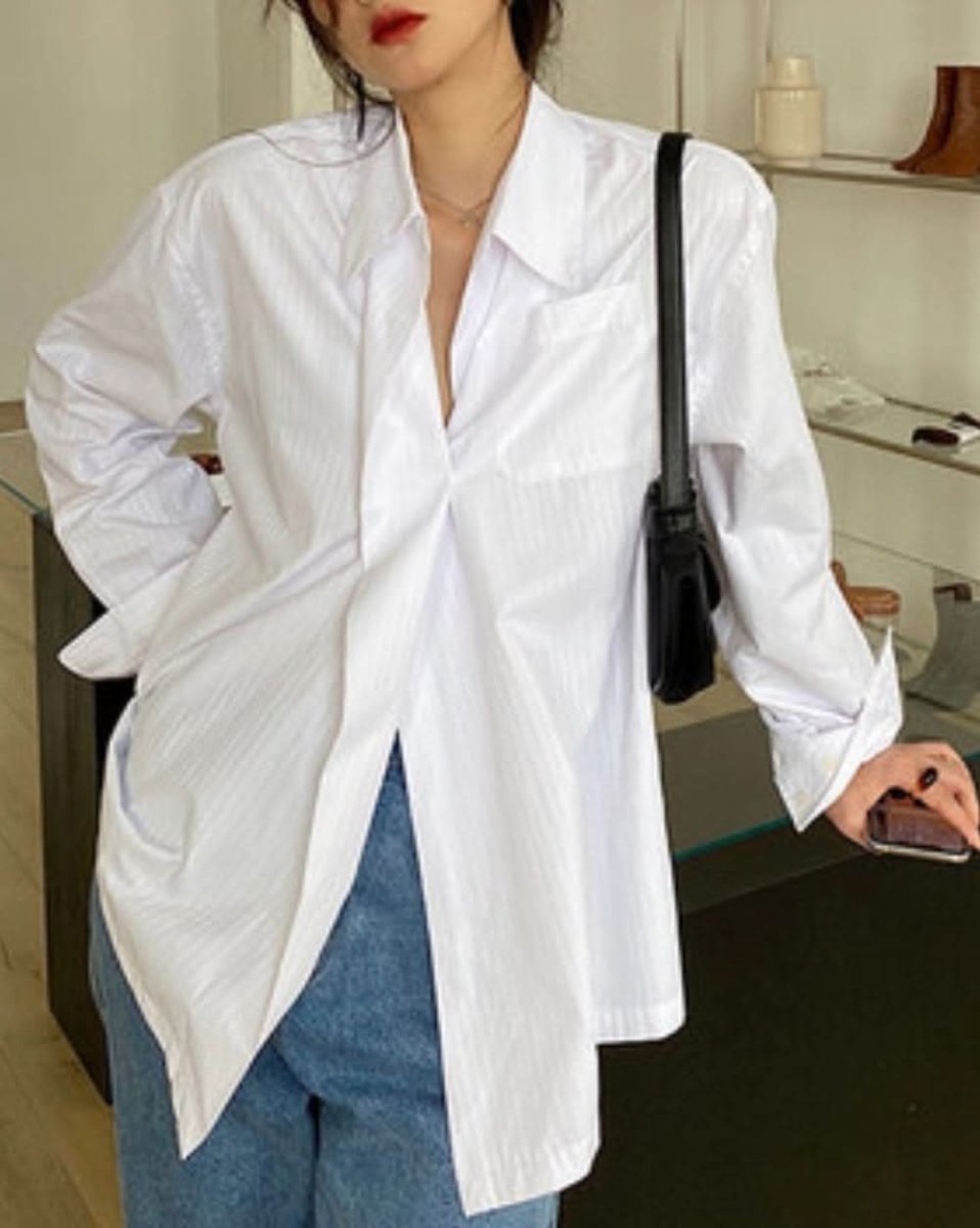 アシンメトリーデザインボタンオーバーシャツ 3色展開 - select store mirror meアシンメトリーデザインボタンオーバーシャツ 3色展開156165815mirror meselect store mirror me156165815ホワイト S