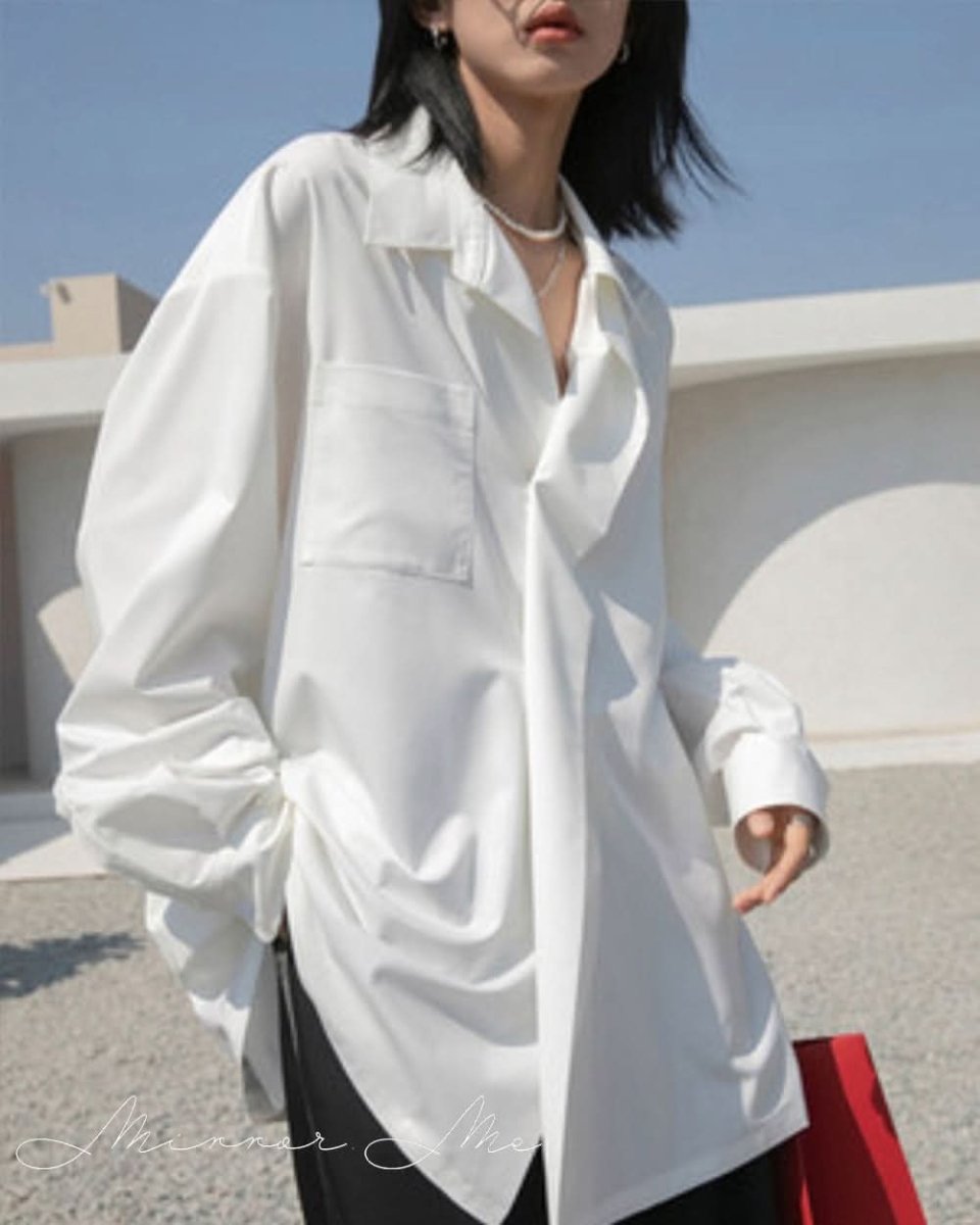 アシンメトリーデザインボタンオーバーシャツ 3色展開 - select store mirror meアシンメトリーデザインボタンオーバーシャツ 3色展開156165815mirror meselect store mirror me156165815ホワイト S