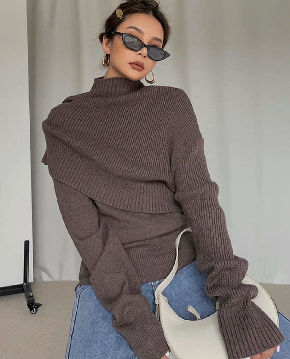 アシンメトリーユニークデザインニット 3色展開 - select store mirror meアシンメトリーユニークデザインニット 3色展開160869700mirror meselect store mirror me160869700ブラウン