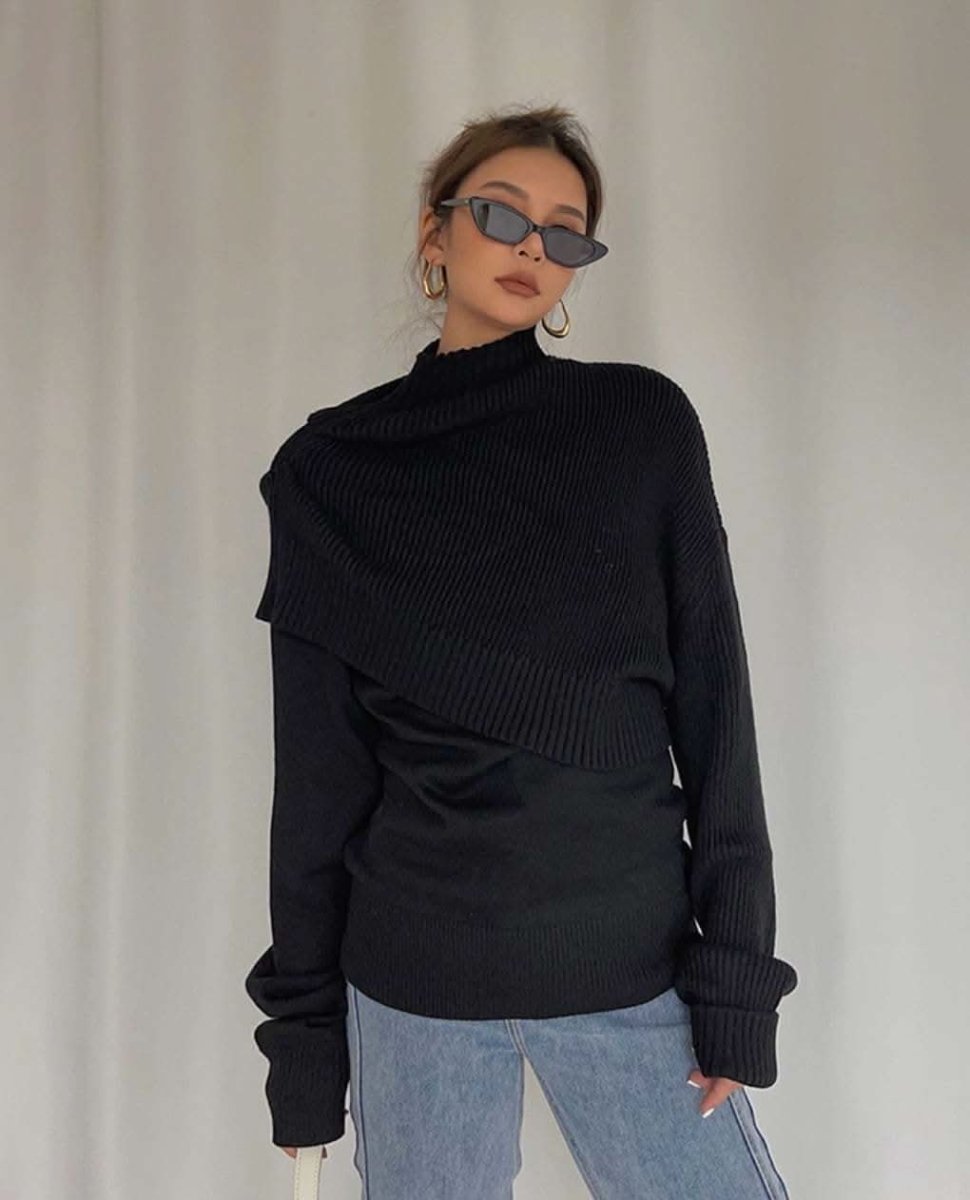 アシンメトリーユニークデザインニット 3色展開 - select store mirror meアシンメトリーユニークデザインニット 3色展開160869700mirror meselect store mirror me160869700ブラウン