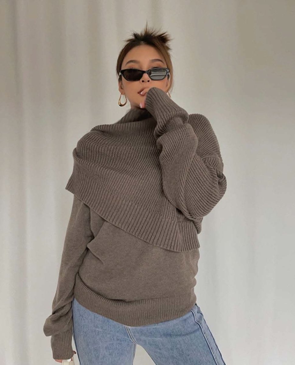 アシンメトリーユニークデザインニット 3色展開 - select store mirror meアシンメトリーユニークデザインニット 3色展開160869700mirror meselect store mirror me160869700ブラウン