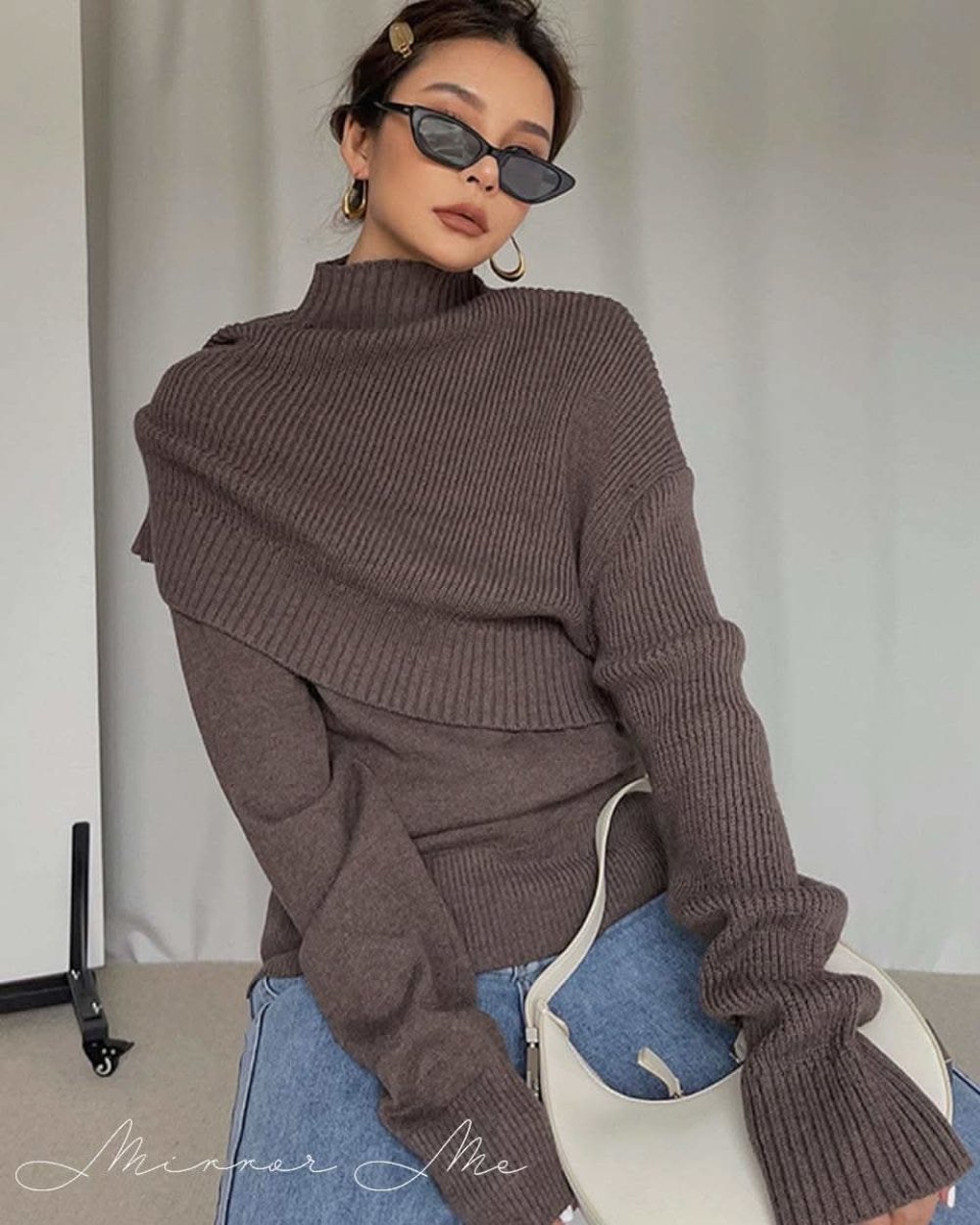 アシンメトリーユニークデザインニット 3色展開 - select store mirror meアシンメトリーユニークデザインニット 3色展開160869700mirror meselect store mirror me160869700ブラウン