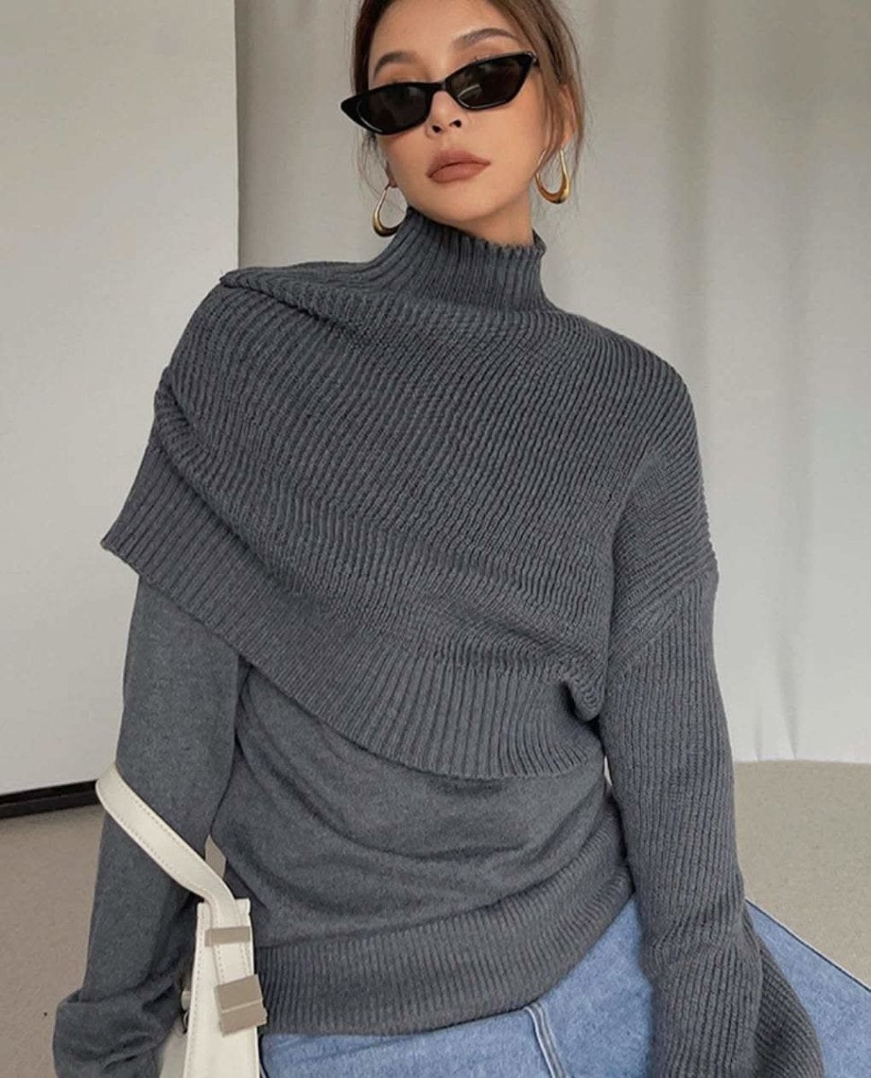 アシンメトリーユニークデザインニット 3色展開 - select store mirror meアシンメトリーユニークデザインニット 3色展開160869700mirror meselect store mirror me160869700ブラウン