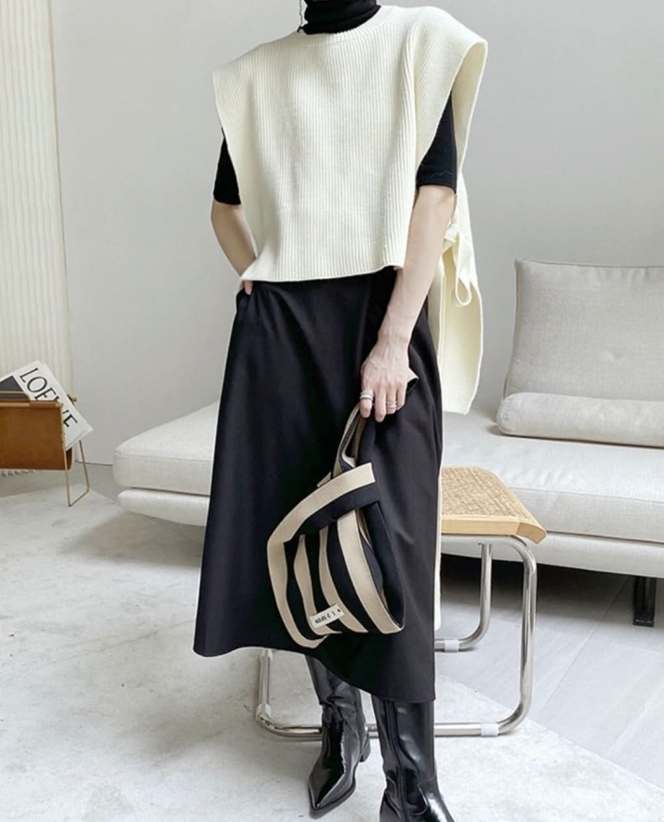 サイドロングリボンワイドニットベスト 3色展開 - select store mirror meサイドロングリボンワイドニットベスト 3色展開163197533mirror meselect store mirror me163197533ホワイト