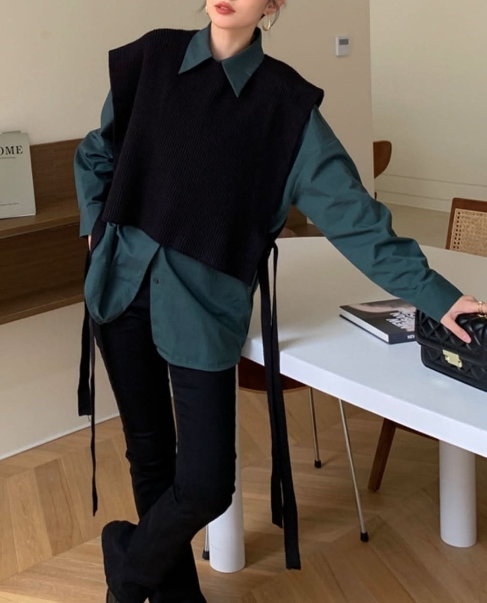 サイドロングリボンワイドニットベスト 3色展開 - select store mirror meサイドロングリボンワイドニットベスト 3色展開163197533mirror meselect store mirror me163197533ホワイト