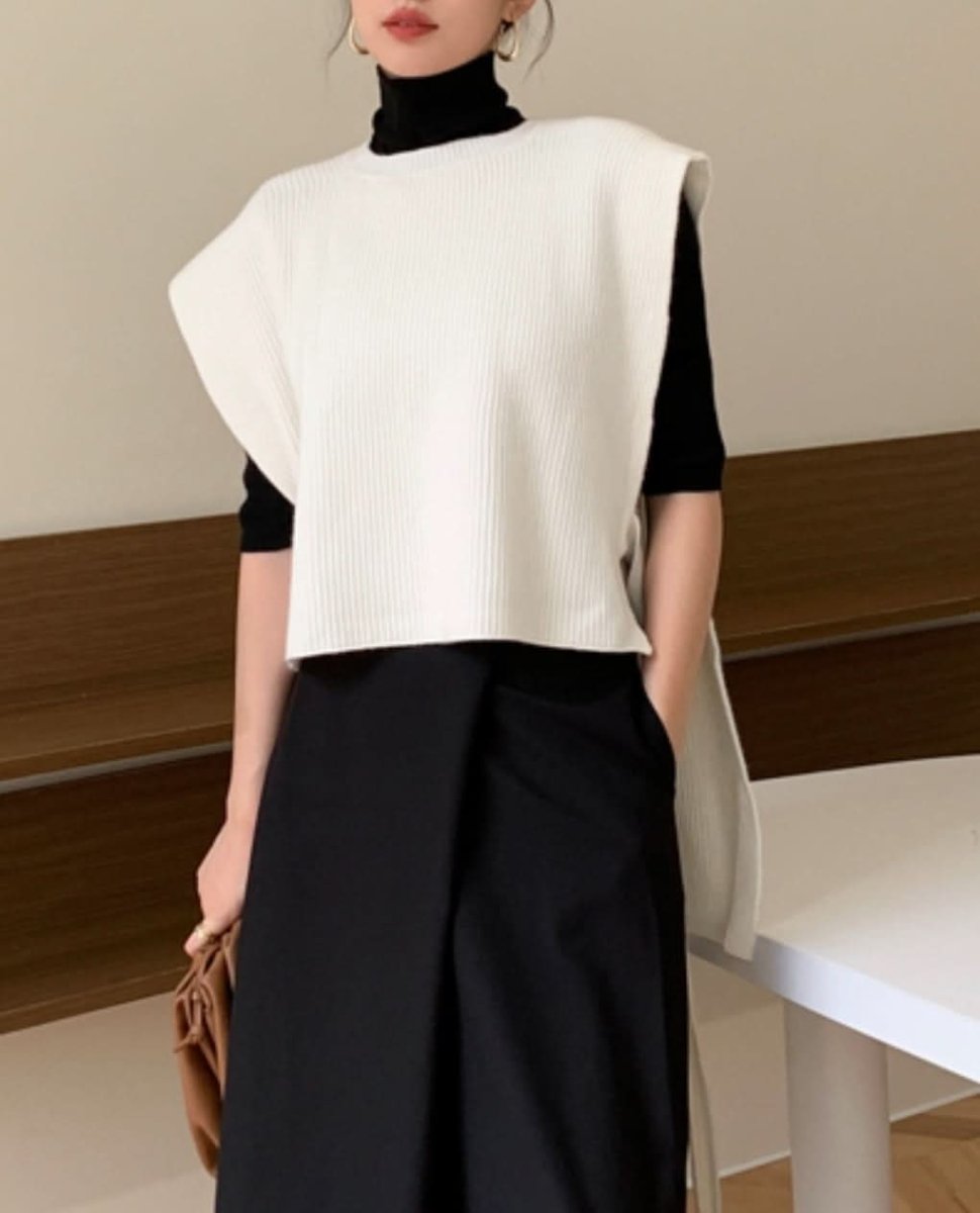 サイドロングリボンワイドニットベスト 3色展開 - select store mirror meサイドロングリボンワイドニットベスト 3色展開163197533mirror meselect store mirror me163197533ホワイト