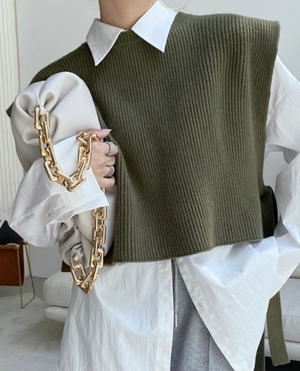 サイドロングリボンワイドニットベスト 3色展開 - select store mirror meサイドロングリボンワイドニットベスト 3色展開163197533mirror meselect store mirror me163197533ホワイト